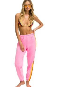 Sweatpants | Aviator Nation 5 STRIPE SWEATPANTS - NEON PINK // YELLOW // PURPLE NEONPINK//YELLOW//PURPLE