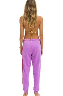 Sweatpants | Aviator Nation 5 STRIPE SWEATPANTS - NEON PURPLE // PINK NEONPURPLE//PINK