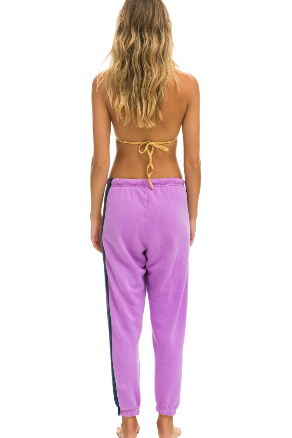 Sweatpants | Aviator Nation 5 STRIPE SWEATPANTS - NEON PURPLE NEONPURPLE