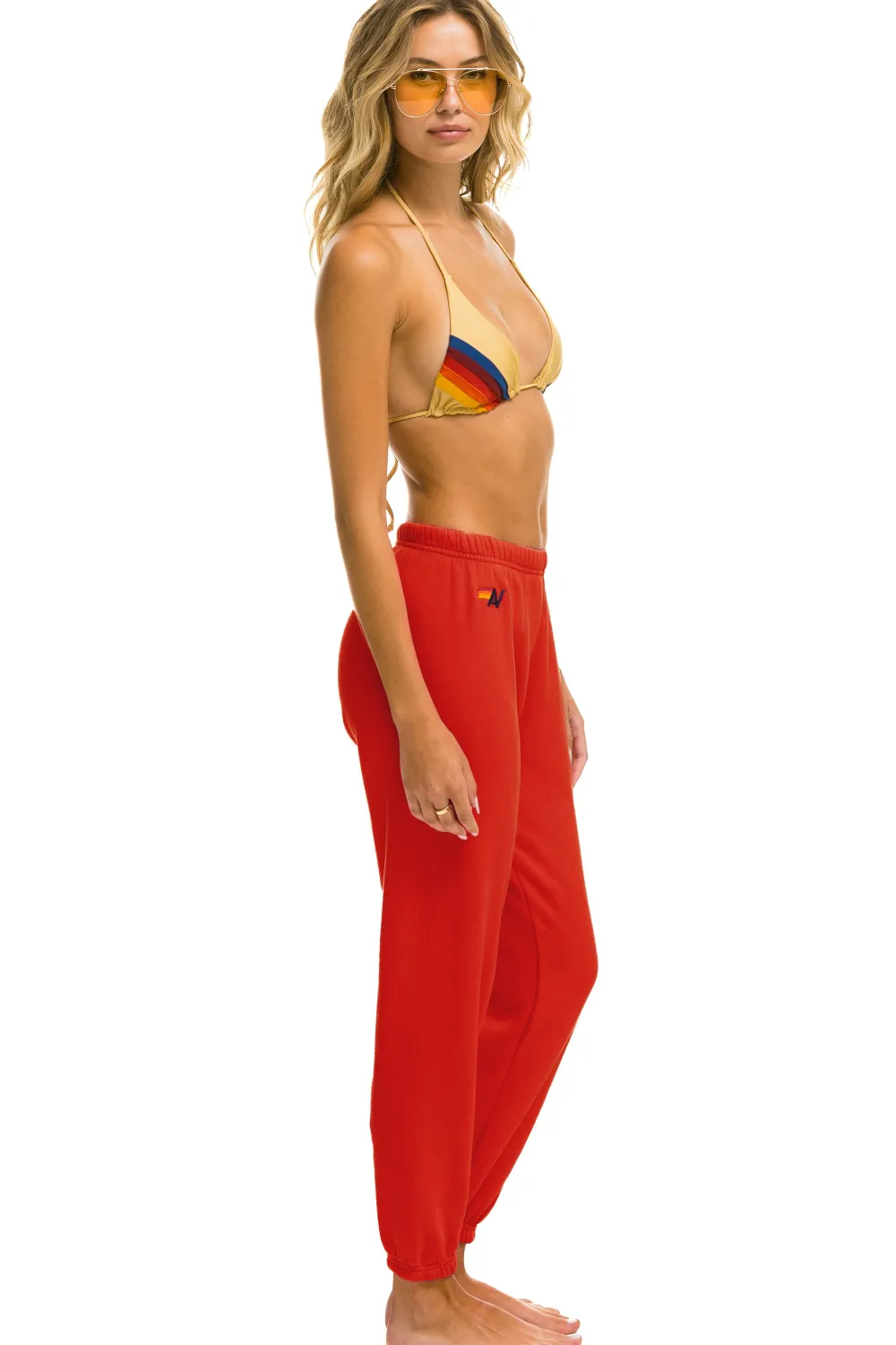 Sweatpants | Aviator Nation 5 STRIPE SWEATPANTS - RED // YELLOW // PURPLE RED//YELLOW//PURPLE