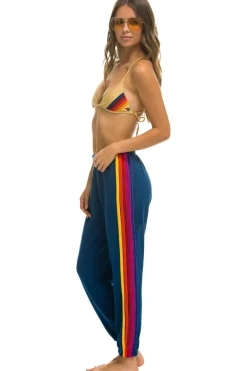 Sweatpants | Aviator Nation 5 STRIPE SWEATPANTS - ROYAL // YELLOW // PURPLE ROYAL//YELLOW//PURPLE