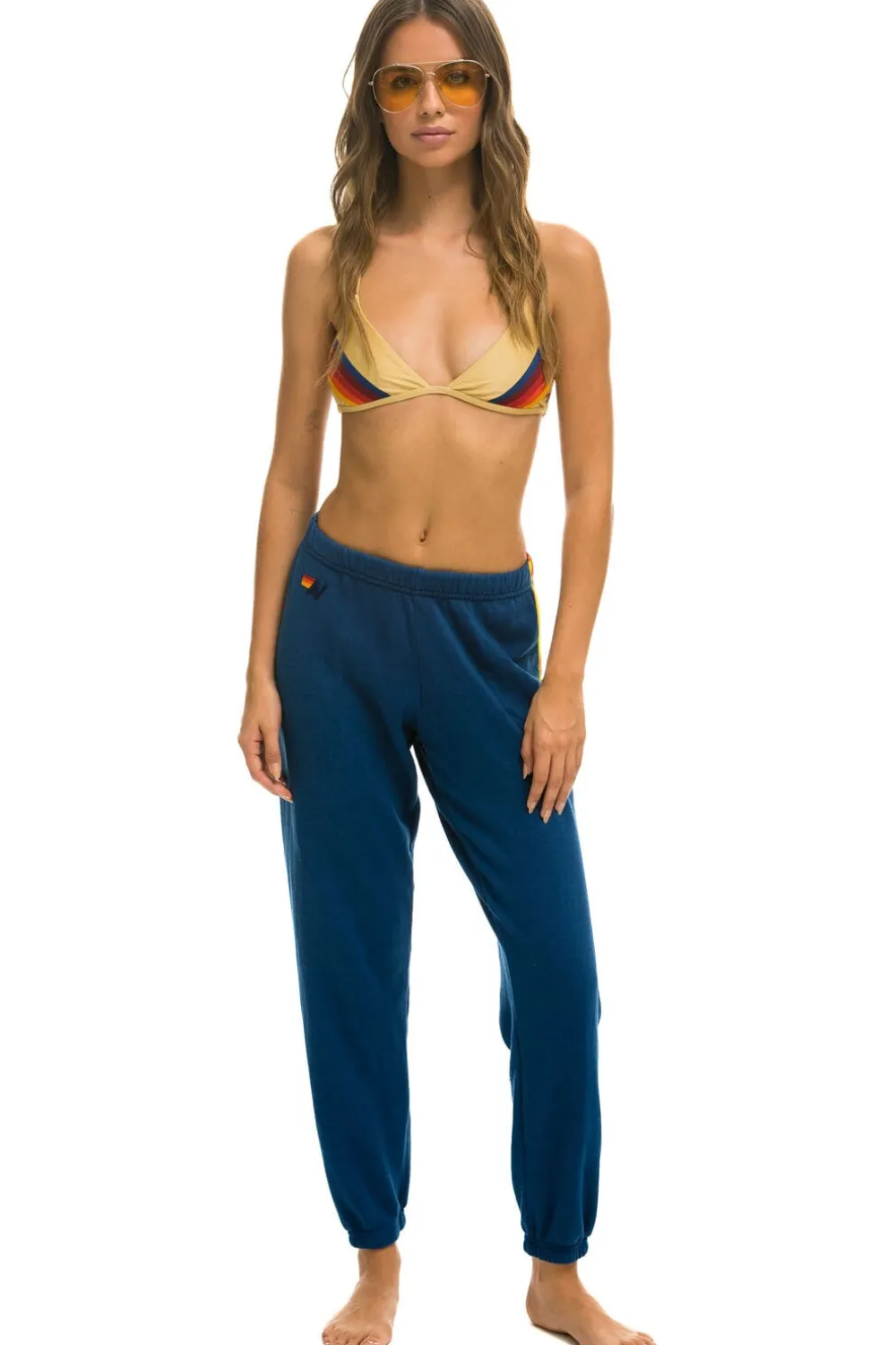 Sweatpants | Aviator Nation 5 STRIPE SWEATPANTS - ROYAL // YELLOW // PURPLE ROYAL//YELLOW//PURPLE