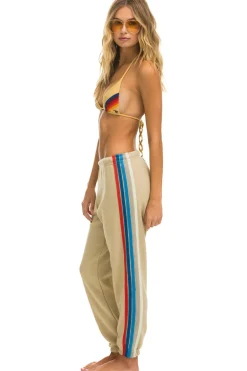 Sweatpants | Aviator Nation 5 STRIPE SWEATPANTS - SAND // USA SAND//USA