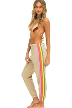 Sweatpants | Aviator Nation 5 STRIPE SWEATPANTS - SAND // PINK // GREEN SAND//PINK//GREEN