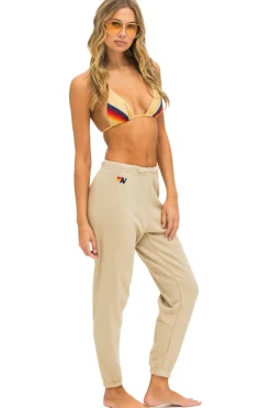Sweatpants | Aviator Nation 5 STRIPE SWEATPANTS - SAND // PINK // GREEN SAND//PINK//GREEN