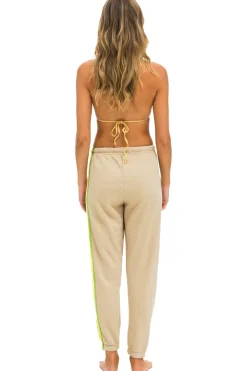 Sweatpants | Aviator Nation 5 STRIPE SWEATPANTS - SAND // PINK // GREEN SAND//PINK//GREEN