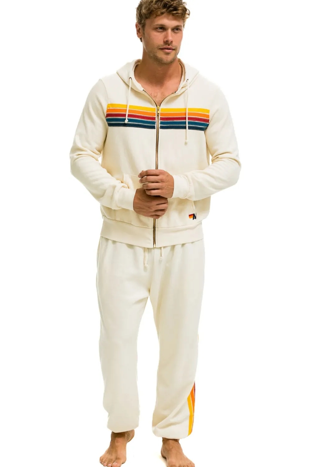 Sweatpants | Aviator Nation 5 STRIPE SWEATPANTS - VINTAGE WHITE VINTAGEWHITE