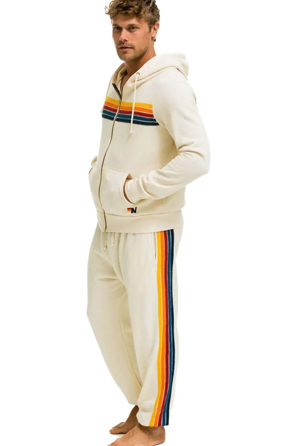 Sweatpants | Aviator Nation 5 STRIPE SWEATPANTS - VINTAGE WHITE VINTAGEWHITE
