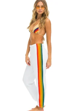 Sweatpants | Aviator Nation 6 STRIPE SWEATPANTS - WHITE // SERAPE WHITE//SERAPE