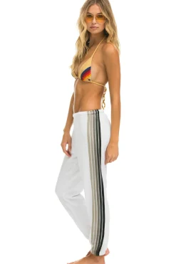 Sweatpants | Aviator Nation 5 STRIPE SWEATPANTS - WHITE // GREY WHITE//GREY