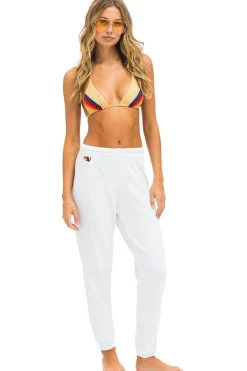 Sweatpants | Aviator Nation 6 STRIPE SWEATPANTS - WHITE // SERAPE WHITE//SERAPE