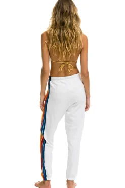 Sweatpants | Aviator Nation 5 STRIPE SWEATPANTS - WHITE 2 WHITE2