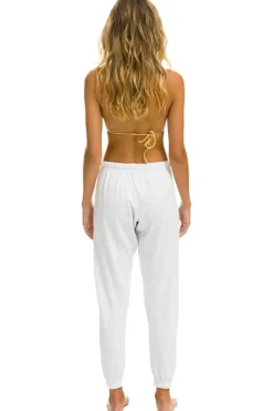Sweatpants | Aviator Nation 5 STRIPE SWEATPANTS - WHITE // NEON RAINBOW STRIPES WHITE//NEONRAINBOWSTRIPES