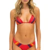 Swim Tops | Aviator Nation 5 STRIPE TRIANGLE BIKINI TOP - RED