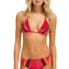 Swim Bottoms | Aviator Nation 5 STRIPE VELVET SCRUNCH BIKINI BOTTOM - RED