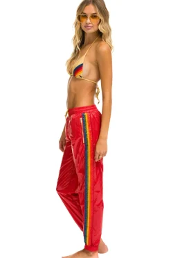 Sweatpants | Aviator Nation 5 STRIPE WIND PANT - CHERRY GLOSSY CHERRYGLOSSY