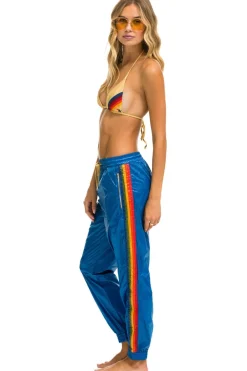 Sweatpants | Aviator Nation 5 STRIPE WIND PANT - SNORKEL BLUE GLOSSY SNORKELBLUEGLOSSY