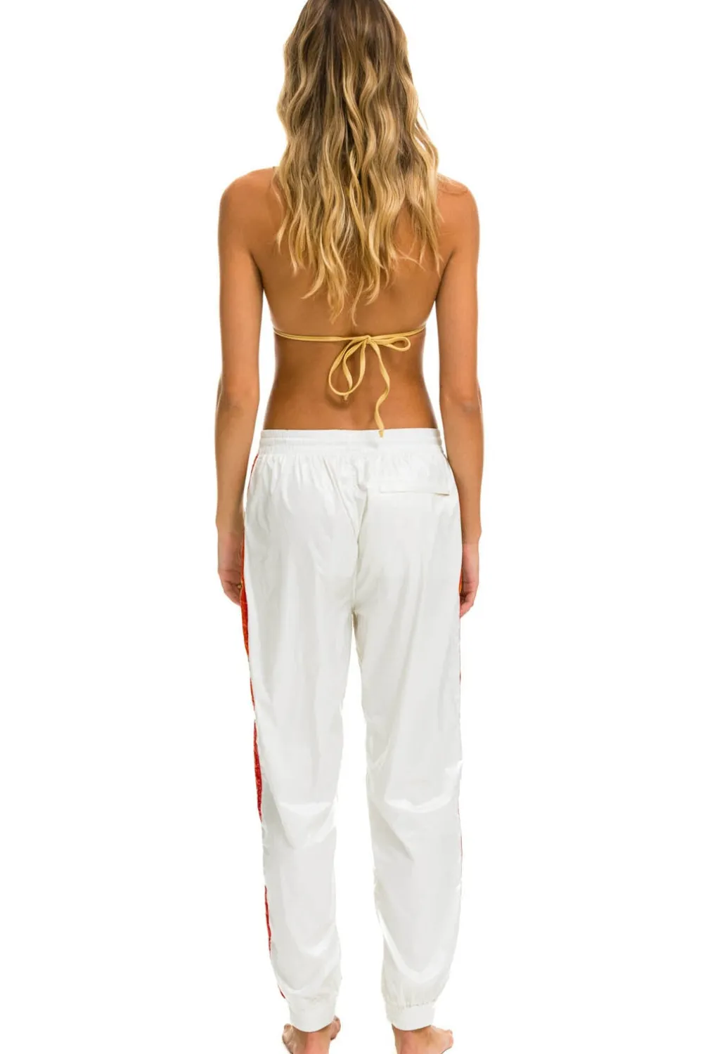 Sweatpants | Aviator Nation 5 STRIPE WIND PANT - VINTAGE WHITE GLOSSY VINTAGEWHITEGLOSSY