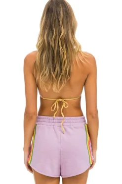 Shorts | Aviator Nation 5 STRIPE WOMENS LOUNGER SHORT - MAUVE // PINK // GREEN MAUVE//PINK//GREEN