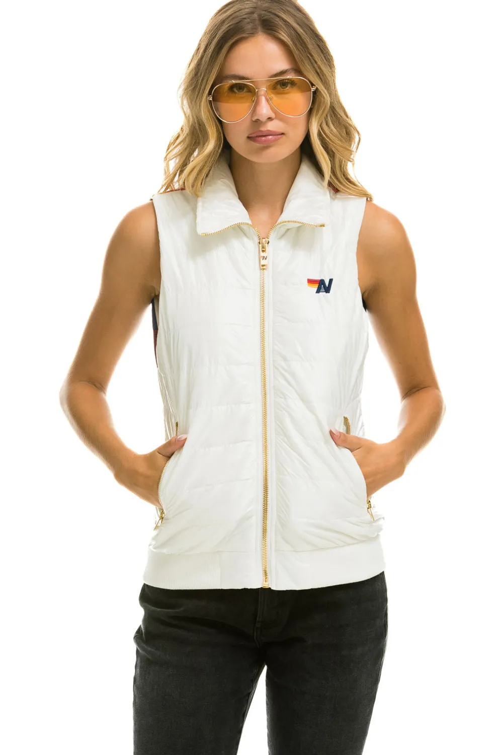 Vests | Aviator Nation SUNBURST VEST - GLOSSY WHITE GLOSSYWHITE