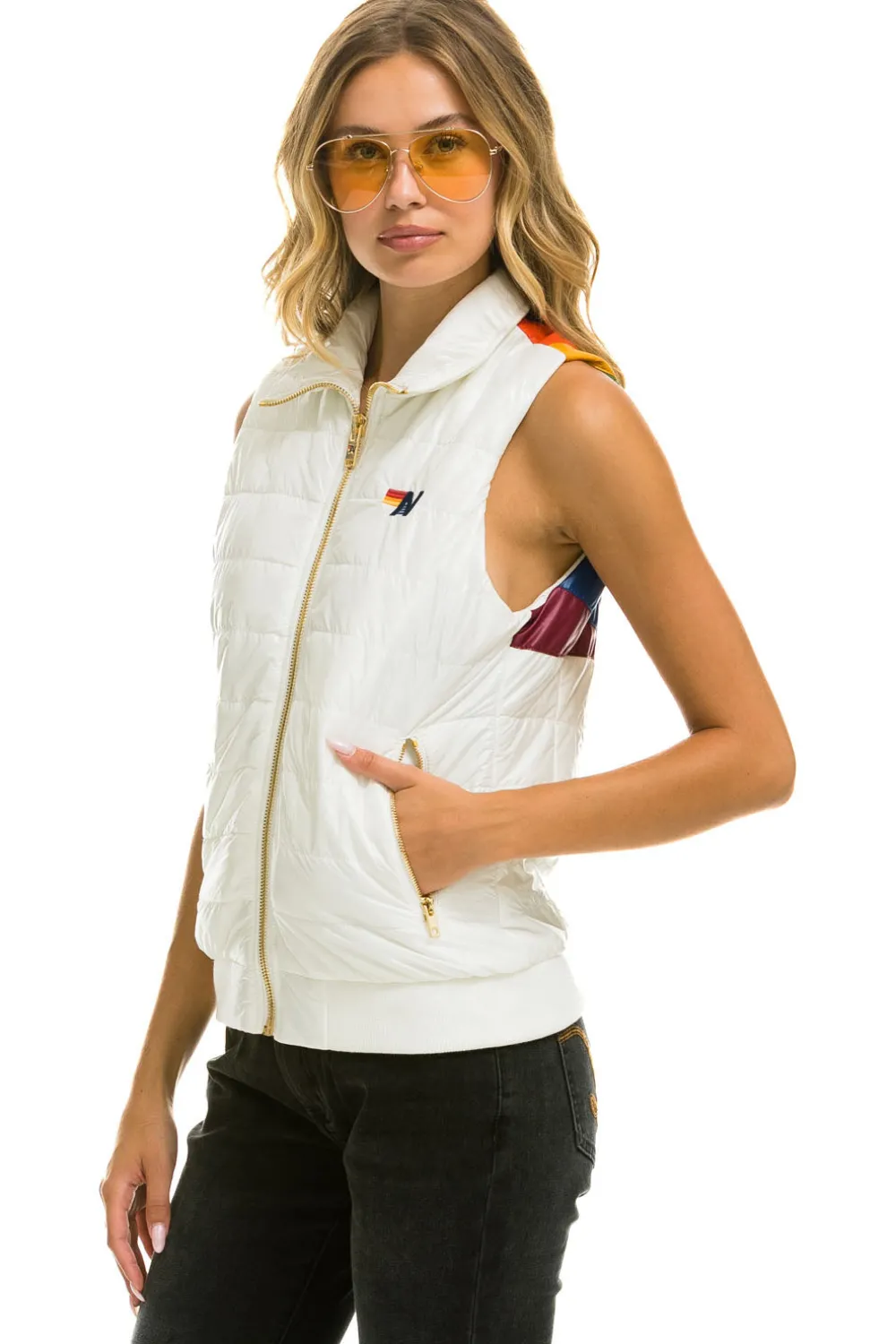 Vests | Aviator Nation SUNBURST VEST - GLOSSY WHITE GLOSSYWHITE