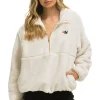Teddy Jackets | Teddy Jackets | Aviator Nation TEDDY APRES HALF ZIP JACKET - VINTAGE WHITE VINTAGEWHITE