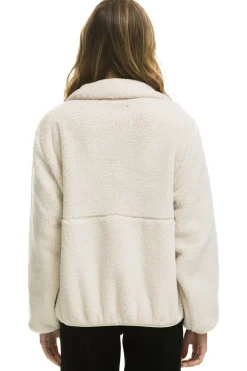 Teddy Jackets | Teddy Jackets | Aviator Nation TEDDY APRES HALF ZIP JACKET - VINTAGE WHITE VINTAGEWHITE