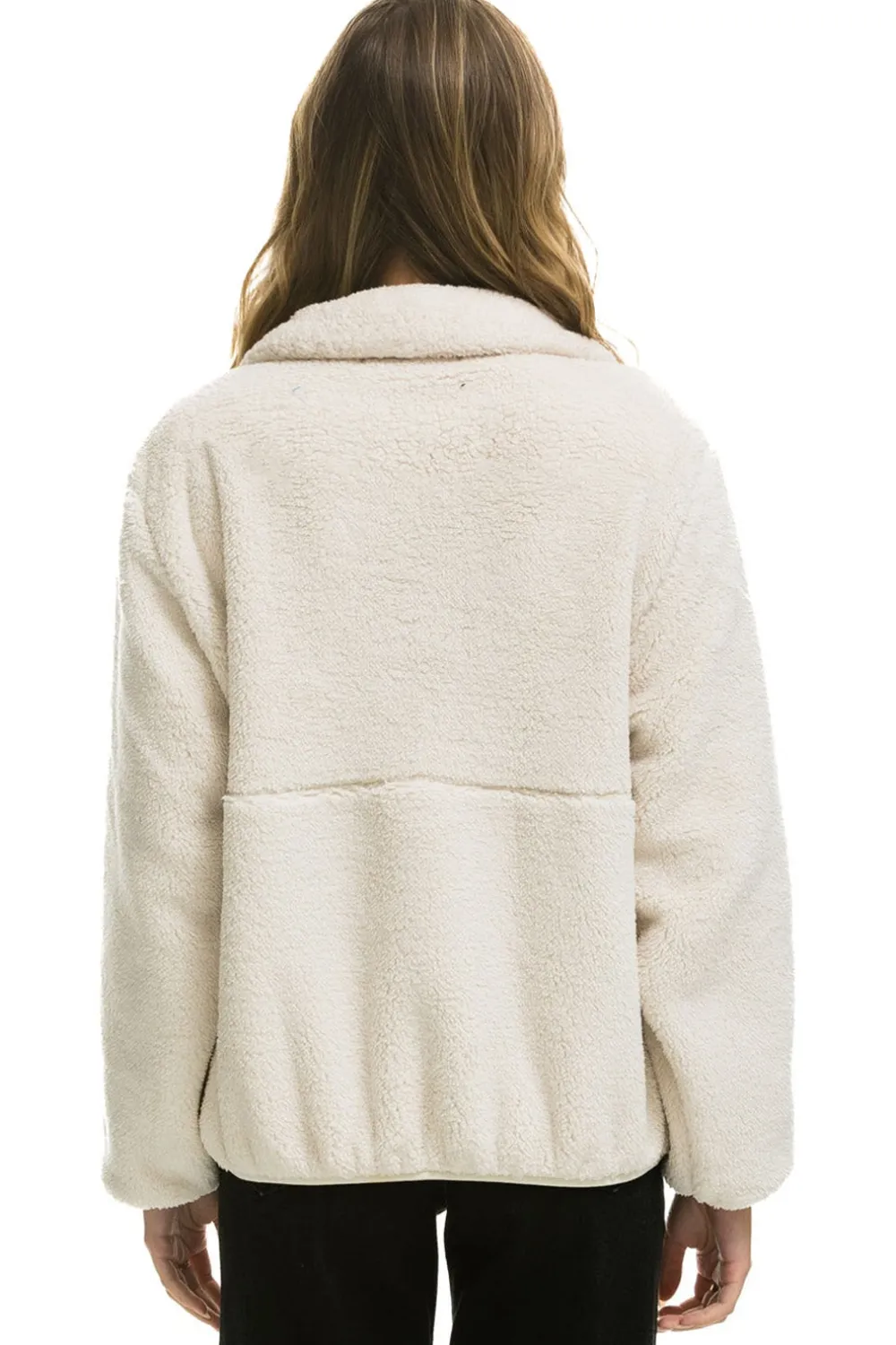 Teddy Jackets | Teddy Jackets | Aviator Nation TEDDY APRES HALF ZIP JACKET - VINTAGE WHITE VINTAGEWHITE