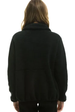 Teddy Jackets | Teddy Jackets | Aviator Nation TEDDY APRES HALF ZIP JACKET - BLACK