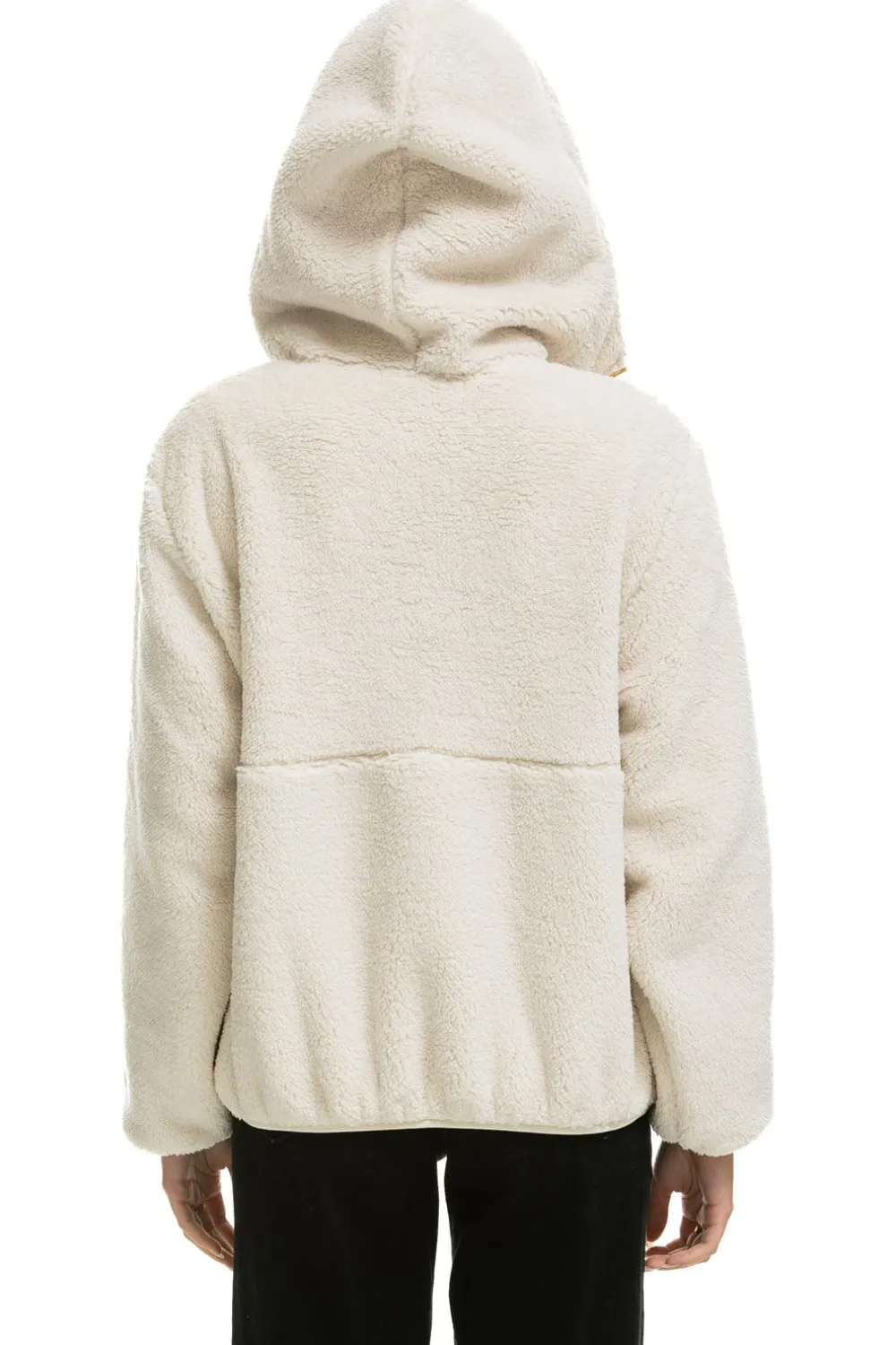 Teddy Jackets | Teddy Jackets | Aviator Nation TEDDY APRES HOODED HALF ZIP JACKET - VINTAGE WHITE VINTAGEWHITE