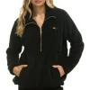 Teddy Jackets | Teddy Jackets | Aviator Nation TEDDY UNISEX HALF ZIP JACKET - BLACK