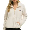 Teddy Jackets | Teddy Jackets | Aviator Nation TEDDY UNISEX HALF ZIP JACKET - VINTAGE WHITE VINTAGEWHITE