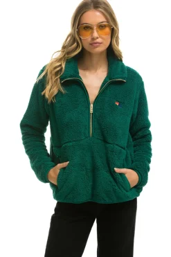 Teddy Jackets | Teddy Jackets | Aviator Nation TEDDY UNISEX HALF ZIP JACKET - AMAZON