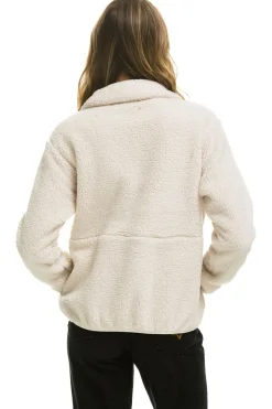 Teddy Jackets | Teddy Jackets | Aviator Nation TEDDY UNISEX HALF ZIP JACKET - VINTAGE WHITE VINTAGEWHITE