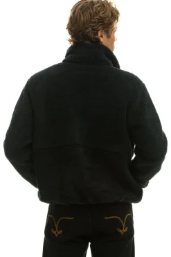 Teddy Jackets | Teddy Jackets | Aviator Nation TEDDY UNISEX HALF ZIP JACKET - BLACK
