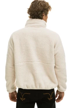 Teddy Jackets | Teddy Jackets | Aviator Nation TEDDY UNISEX HALF ZIP JACKET - VINTAGE WHITE VINTAGEWHITE