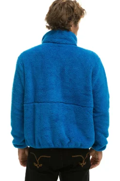 Teddy Jackets | Teddy Jackets | Aviator Nation TEDDY UNISEX HALF ZIP JACKET - BLUE CINA BLUECINA