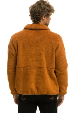 Teddy Jackets | Teddy Jackets | Aviator Nation TEDDY UNISEX HALF ZIP JACKET - WHISKEY