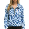 Sweatshirts | Aviator Nation TIGER FLEECE UNISEX HALF ZIP JACKET- BLUE TIGER BLUETIGERSweatshirtAviatorNation