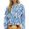 Sweatshirts | Sweatshirts | Aviator Nation TIGER RELAXED FIT CREW SWEATSHIRT - BLUE TIGER BLUETIGER