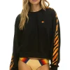 Sweatshirts | Sweatshirts | Aviator Nation TIGER STRIPE RELAXED FIT CREW SWEATSHIRT - BLACK // TIGER BLACK//TIGER