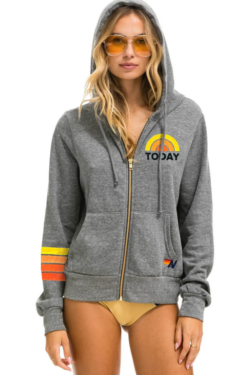 Collab Merchandise | Collab Merchandise | Aviator Nation TODAY SHOW ZIP HOODIE - HEATHER
