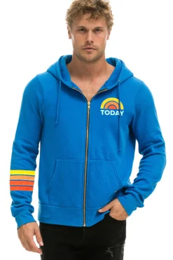 Hoodies | Collab Merchandise | Aviator Nation TODAY SHOW ZIP HOODIE - OCEAN