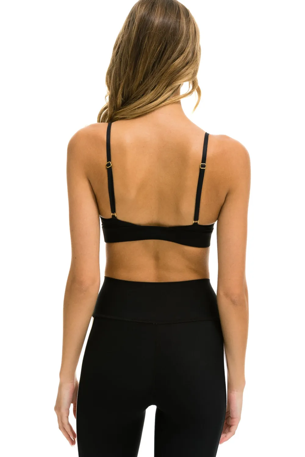 Activewear | Activewear | Aviator Nation TRIANGLE ADJUSTABLE WOMENS SPORTS BRA - BLACK
