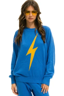 Sweatshirts | Aviator Nation UNISEX BOLT CASHMERE LIGHT SWEATER - VINTAGE BLUE // BLUE BOLT VINTAGEBLUE//BLUEBOLT