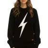 Sweatshirts | Aviator Nation UNISEX BOLT CASHMERE LIGHT SWEATER - BLACK // WHITE BOLT BLACK//WHITEBOLT
