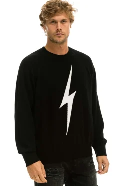 Sweatshirts | Aviator Nation UNISEX BOLT CASHMERE LIGHT SWEATER - BLACK // WHITE BOLT BLACK//WHITEBOLT