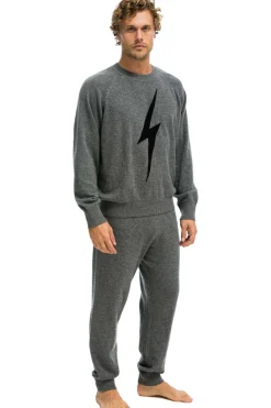 Sweatshirts | Aviator Nation UNISEX BOLT CASHMERE LIGHT SWEATER - DEEP HEATHER // BLACK BOLT DEEPHEATHER//BLACKBOLT