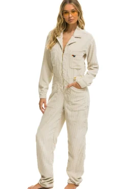 Flight Suits | Flight Suits | Aviator Nation UNISEX CORDUROY FLIGHT SUIT - VINTAGE WHITE VINTAGEWHITE