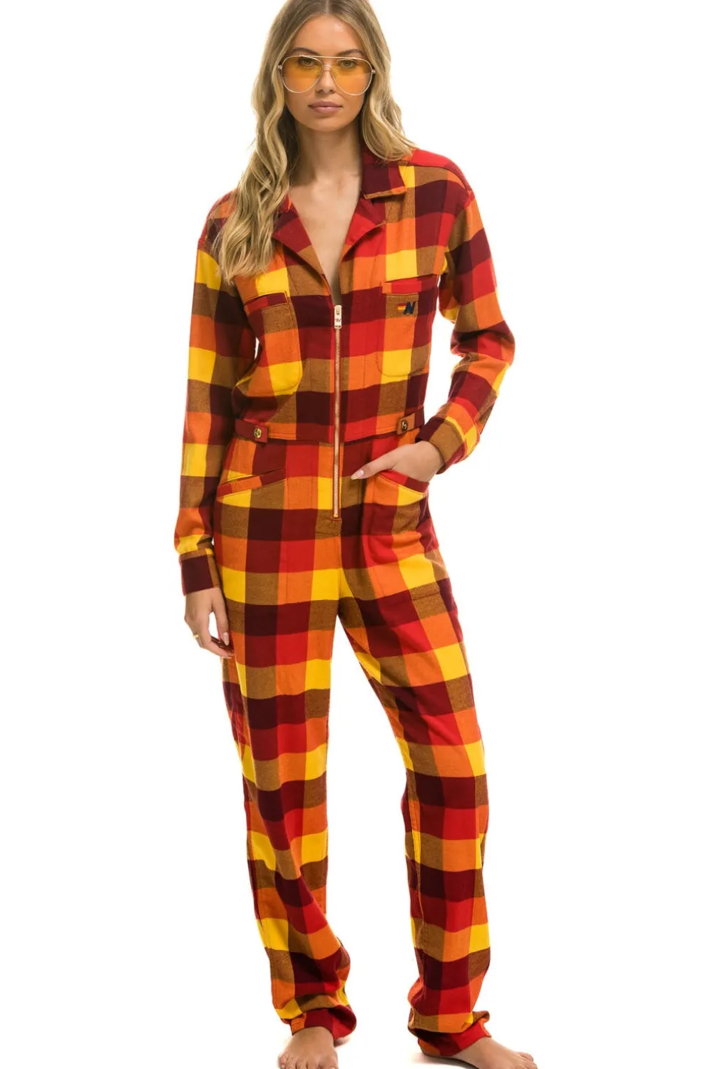 Flight Suits | Flight Suits | Aviator Nation UNISEX PLAID FLIGHT SUIT - SURFY PLAID SURFYPLAID